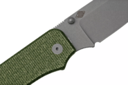 WE Big Banter Green Canvas Micarta Handle Gray Stonewashed CPM 20CV Blade WE21045-2 - KNIFESTOCK