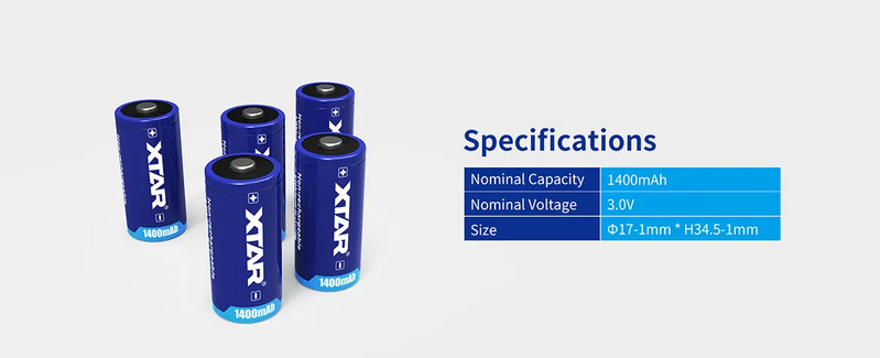 Xtar CR123A 1400mAh Non-Rechargeable-XTAR 1400mAh - KNIFESTOCK