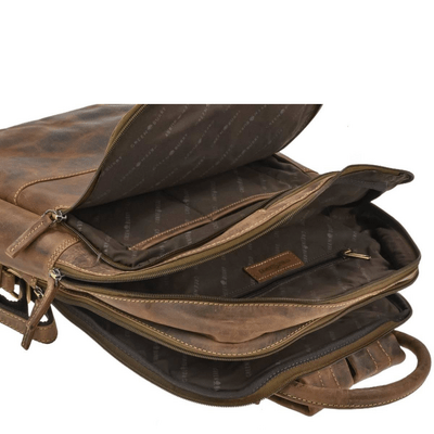GreenBurry Vintage Leather Rucksack Antique brown 33x43cm - KNIFESTOCK