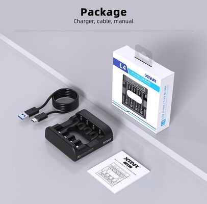 Xtar L4-The 4 slots Type-C 1.5V Li-ion and 1.2V Ni-MH AA/AAA charger - KNIFESTOCK