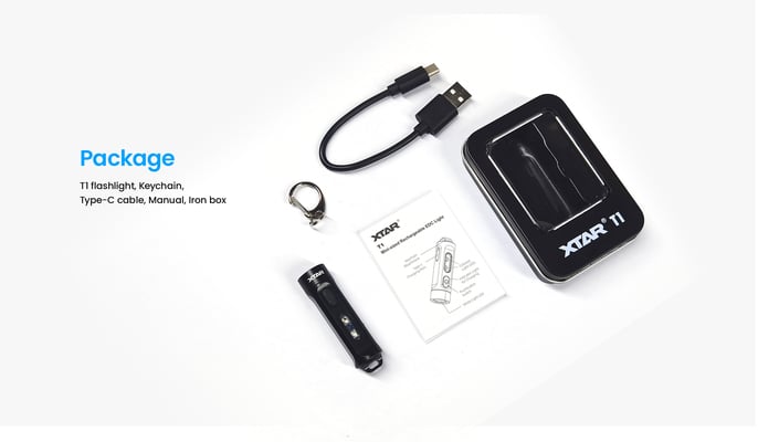 Xtar T1 Mini-Sized Rechargeable EDC Light - KNIFESTOCK