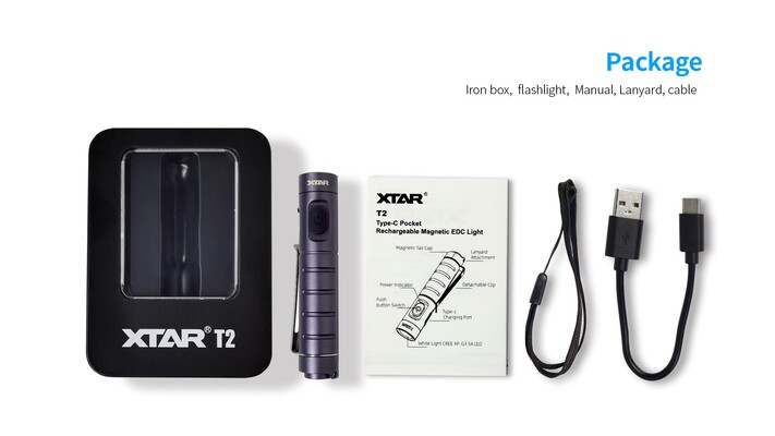 Xtar T2 Mini-Sized Rechargeable EDC Light - KNIFESTOCK