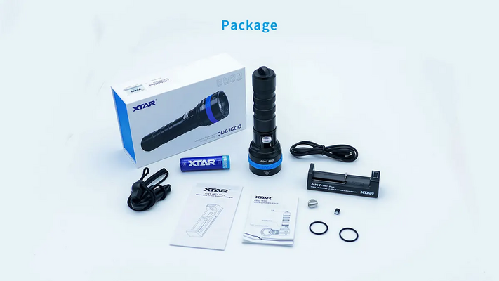 Xtar D06 1600 SET-flashlight, MC1-C charger, 3500mAh 18650 - KNIFESTOCK