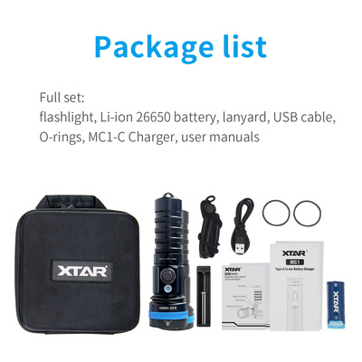Xtar D26 1600S SET-flashlight, MC1-C charger - KNIFESTOCK
