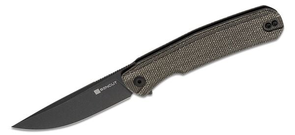 Sencut Scitus Dark Green Canvas Micarta Handle Black Stonewashed D