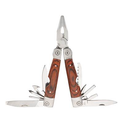 Herbertz Herbertz Multitool, Pakkaholz-Schalen, Adapter, 11 Bits, Nylonetui 108500