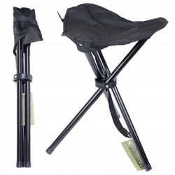 Mil-Tec ČERNÁ 3-NOHÁ SKLÁDACÍ STOLIČKA 14450002 - KNIFESTOCK