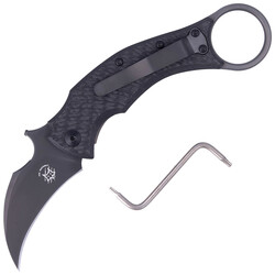 Fox Knives FOX/BASTINELLI BLACKBIRD COUTEAU PLIANT ACIER INOXYDABLE ELMAX PVD LAME, CADRE TITANE VER - KNIFESTOCK