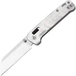 QPS Penguin Glyde 14C28N, finitura a due toni stonewash - satinata, Manico: G10 con alluminio - KNIFESTOCK