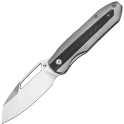 Kansept Thunderhead Satin CPM S35VN Beadblasted Titanium with Twill Carbon FIber Inlay - KNIFESTOCK
