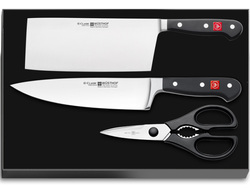 WUSTHOF sada 2ks čínských kuchařských nožů a nůžky - KNIFESTOCK