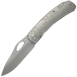 WE Knife Inmate Gray Titanium Handle & RaindropsStonewashed CPM 20CV BladeFrame Lock - KNIFESTOCK