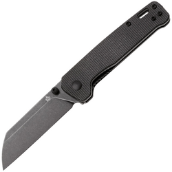 QPS Penguin V2 D2, black stonewash, Manico: Micarta marrone scuro QS130V2-A2 - KNIFESTOCK