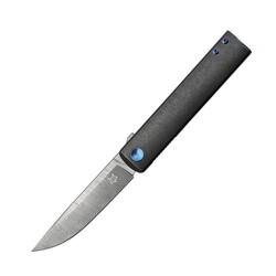 Couteau Pliant Fox Knives FOX CHNOPS DAMASTEEL DS93X, MANCHE ET ENTRETOISE EN TITANE PVD VIOLET FX-5 - KNIFESTOCK