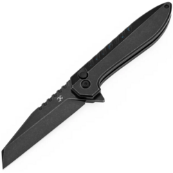 Kansept Kosame Blackwash 154CM,Blackwash Ti with Blue CF Inlay T1093F2 - KNIFESTOCK