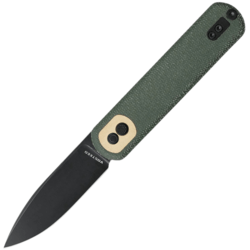 Vosteed Corgi 14C28N Black Stonewash Green Micarta CG3SVM1 - KNIFESTOCK
