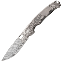 MKM ECLIPSE - DAMASTEEL FAFNIR bld - Ti FRAME, Ti OVERLAY - B.BLAST Ti SPACER MK EL-D - KNIFESTOCK