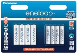 Panasonic Eneloop AA 1900 mAh 4 pezzi + AAA 750 mAh 4 pezzi KJMCCE44E - KNIFESTOCK