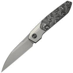 WE Knife Brr15 Gray Titanium Handle With Aluminum Foil Carbon Fiber InlayStonewashed Bohler M390 - KNIFESTOCK