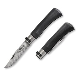 Old Bear BLACK LAMINATED handle, satined stainless DAMASCUS DS93X blade ("L" size) 9305/21_MNK - KNIFESTOCK