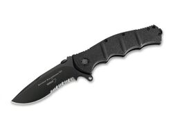 Böker Plus AK101 čierny zubatý 01KAL102 - KNIFESTOCK