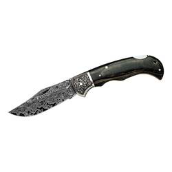 Herbertz Herbertz Damaškový kapesní nůž, 49 vrstev, střenka z pakkadřeva, nýty z nového stříbra 2356 - KNIFESTOCK