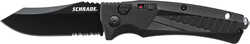 Schrade Black Clip Point 40% Ser Blade, Oțel AUS-8, Blocare cu Buton, Mâner din Aluminiu cu Spargăto - KNIFESTOCK
