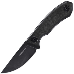 Real Steel Receptor, Black Stonewash 14C28N, Black Micarta RE-3552BM - KNIFESTOCK