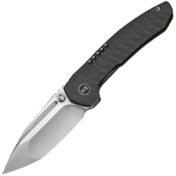 WE Knife Micro Trogon Tiger Stripe Pattern Flamed Titanium HandleSatin Finished Bohler M390 Blade - KNIFESTOCK
