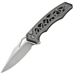 Civivi Anaaki Skeletonized Gray Aluminum HandleSatin Finished Nitro-V BladeButton Lock - KNIFESTOCK