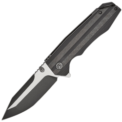 Petrified Fish PFP08 Mocado Black Stonewash K110 Carbon Fiber & Black G10 PFP08C - KNIFESTOCK