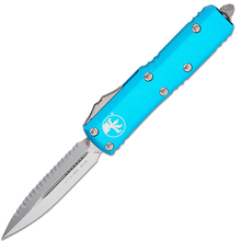 Microtech Utx-85 D/E Stonewash Dentelure Complète Turquoise 232-12TQ - KNIFESTOCK