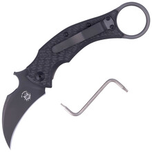 Fox Knives FOX/BASTINELLI BLACKBIRD COUTEAU PLIANT ACIER INOXYDABLE ELMAX PVD LAME, CADRE TITANE VER - KNIFESTOCK