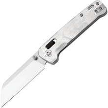 QPS Penguin Glyde 14C28N, finitura a due toni stonewash - satinata, Manico: G10 con alluminio - KNIFESTOCK