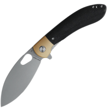 Vosteed Nightshade Elmax Stonewash Black Micarta & Brass Bolster NSK002 - KNIFESTOCK