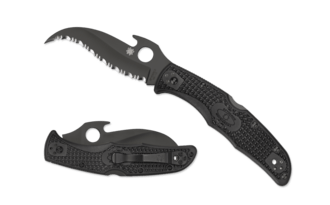 Spyderco Matriarch 2 Lightweight Black Emerson Opener/Black Blade C12SBBK2W - KNIFESTOCK