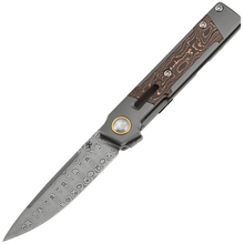 Kansept Kitpu Damascus, Stonewashed Ti, Koppar CF - KNIFESTOCK
