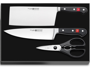 WUSTHOF sada 2ks čínských kuchařských nožů a nůžky - KNIFESTOCK
