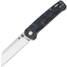 QPS Penguin V2 D2, 2-Ton-Finish Stonewash - Satin, Griff: Blau zerkleinertes CF ove - KNIFESTOCK