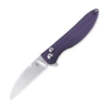 Kizer Swaggs Swayback Button Lock Knife Purple G-10 - V3566N1 - KNIFESTOCK