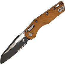 Microtech MSI S/E BLACK PART SERRATE FLUTED ALUMINUM TAN 210-2FLTA - KNIFESTOCK