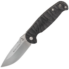 Real Steel H6 canelat negru, satin 7785 - KNIFESTOCK