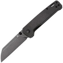 QPS Penguin V2 D2, black stonewash, Manico: Micarta marrone scuro QS130V2-A2 - KNIFESTOCK