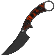 QPS Viper 10Cr15MoV, schwarzer Stonewash, Griff: Schildpatt-Harz QS166-C2 - KNIFESTOCK