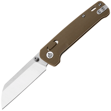 QPS Penguin Glyde 14C28N, finitura a 2 toni stonewash - satinata, Manico: Khaki FRN QS1 - KNIFESTOCK