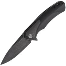 Petrified Fish PF838 Pub Black Stonewashed D2 Carbon Fiber With Black G10 PF838CDW - KNIFESTOCK