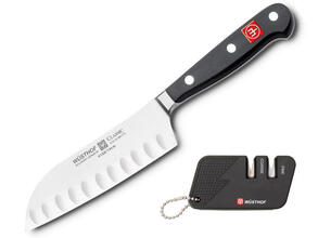 WUSTHOF set CLASSIC Santoku 14 cm + gratis zakmes slijper - KNIFESTOCK
