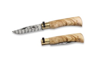 OLD BEAR® - DS93X DAMASZK ACÉL, OLÍVAFA MARKOLAT M 01OB044DAM - KNIFESTOCK