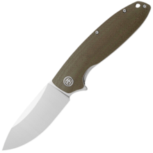 Petrified Fish PFB01 Terra Satin D2 Khaki Micarta PFB01KAS - KNIFESTOCK