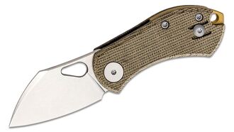GIANT MOUSE ACE Nibbler Green Canvas Micarta GM-NIBBLER-GREEN-CANVAS - KNIFESTOCK